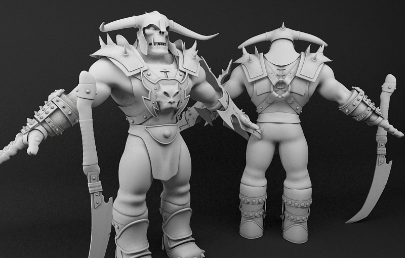 3D моделирование (hi poly)  /  Ork warrior